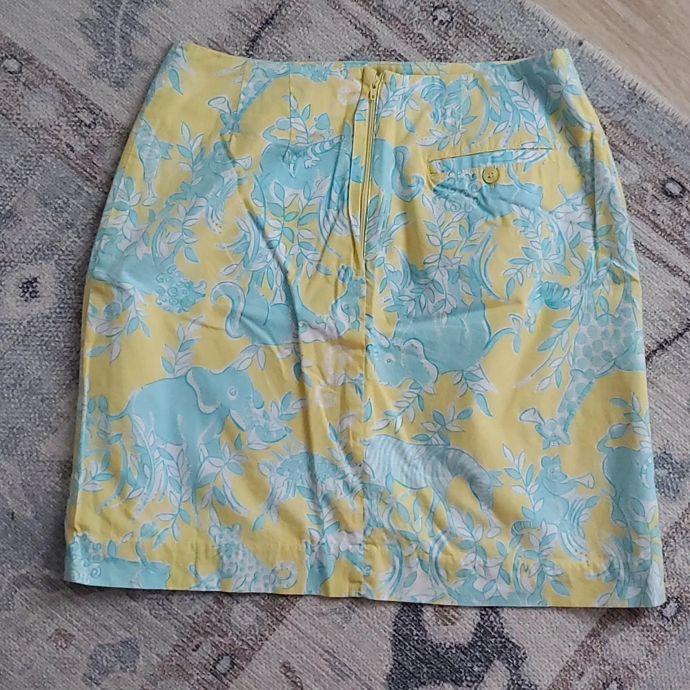 Lilly Pulitzer White Label Sunshine Junkanoo Animal Print Vintage Skirt Sz4